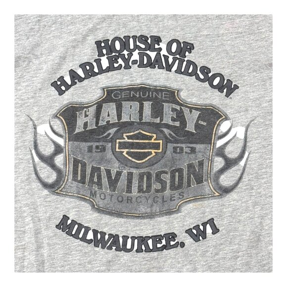 Harley-Davidson Gray Graphic T-Shirt XL Milwaukee WI Biker Motorcycle Women READ - Picture 7 of 8
